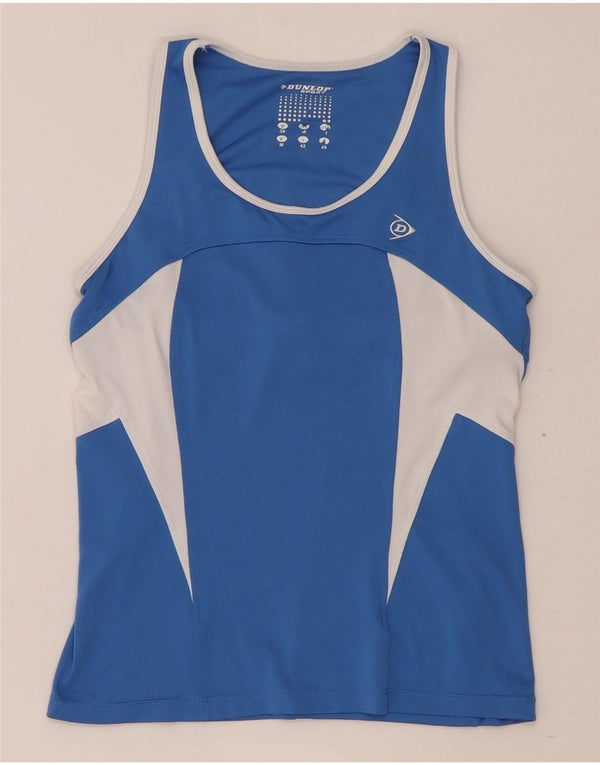 Dunlop Womens Vest Top UK 12 Medium Blue Colourblock Polyester