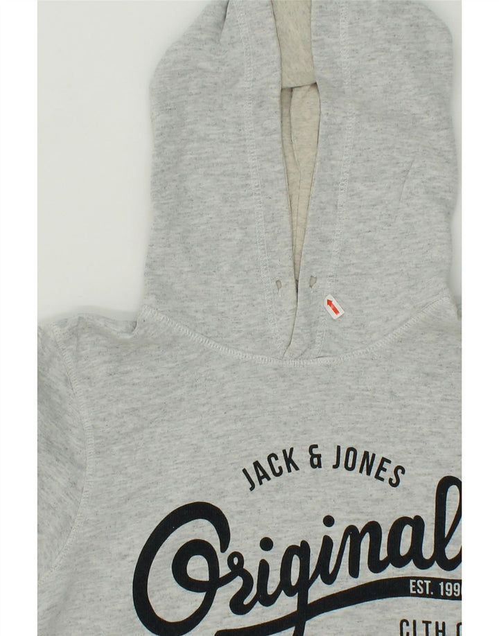 JACK & JONES Mens Graphic Hoodie Jumper Medium Grey Cotton Vintage Jack & Jones and Second-Hand Jack & Jones from Messina Hembry 