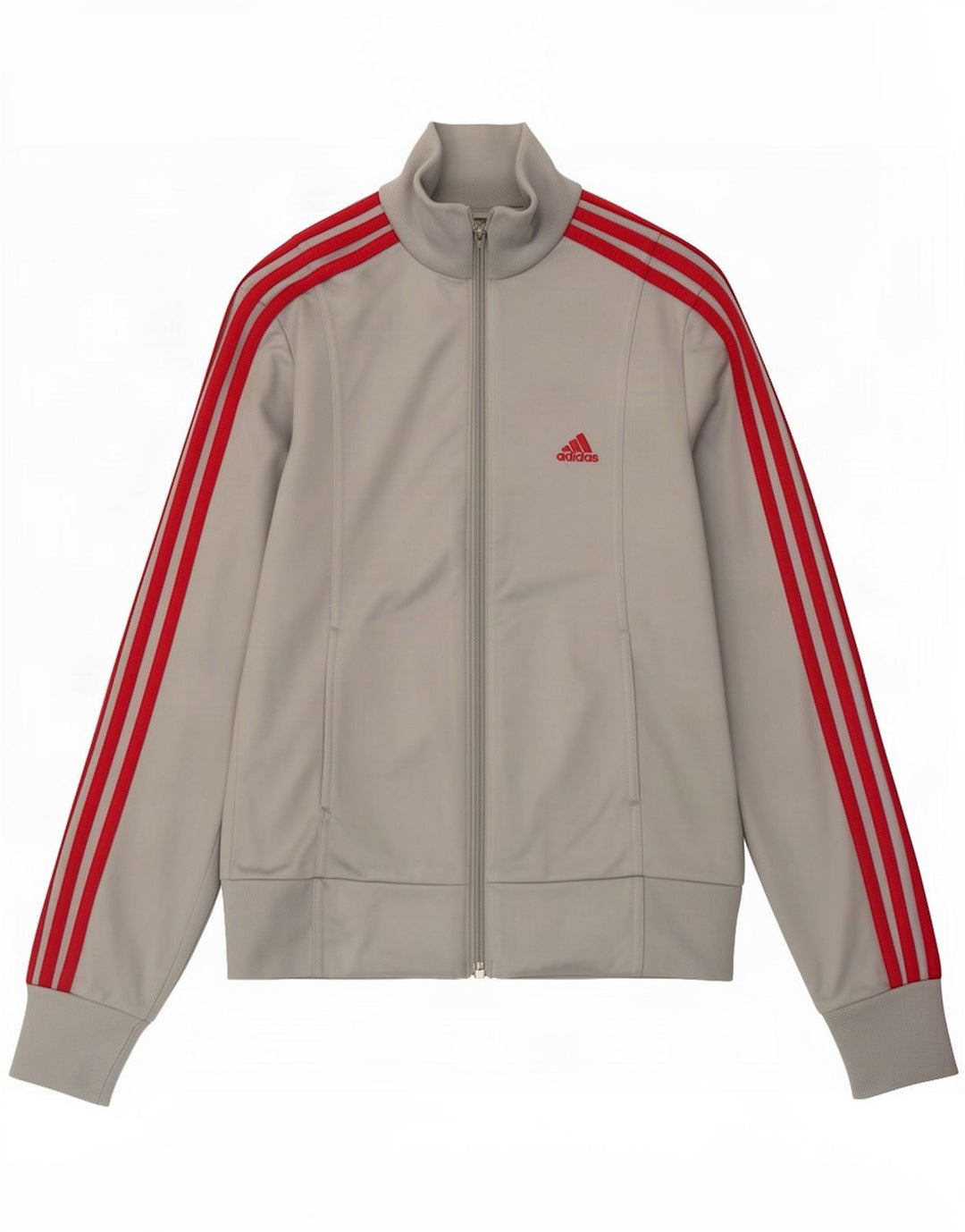 Giacca da ginnastica da donna Adidas UK 10 piccola poliestere grigio