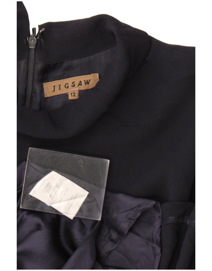 Jigsaw Damen-Kleid in A-Linie mit 3/4-Ärmeln, Größe M, Marineblau, Polyester