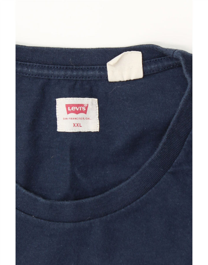 LEVI'S Mens T-Shirt Top 2XL Navy Blue Cotton