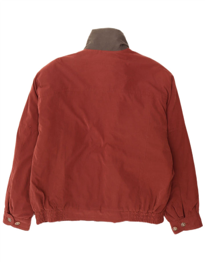 Vintage Bomberjakke til mænd UK 46 3XL Burgundy Colourblock Polyester