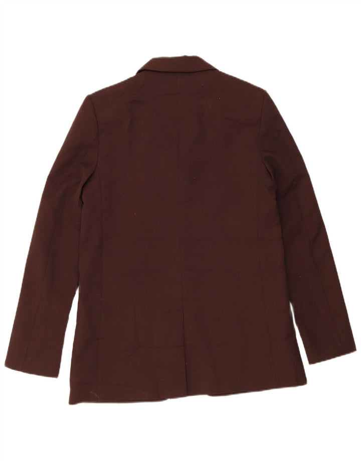 Zara Mens 2 Button Blazer Jacket UK 34 XS Brown Polyester