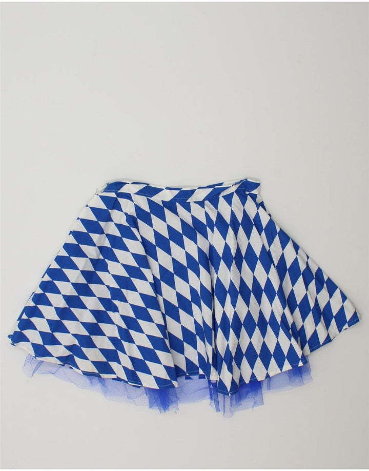 VINTAGE Womens Mini Skirt W30 Medium Blue Argyle/Diamond Vintage Vintage and Second-Hand Vintage from Messina Hembry 