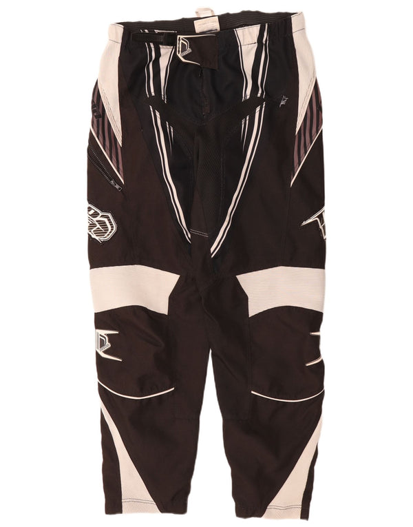 Nema Pantalones gráficos Moto Racer para hombre W30 L31 Nylon color block negro