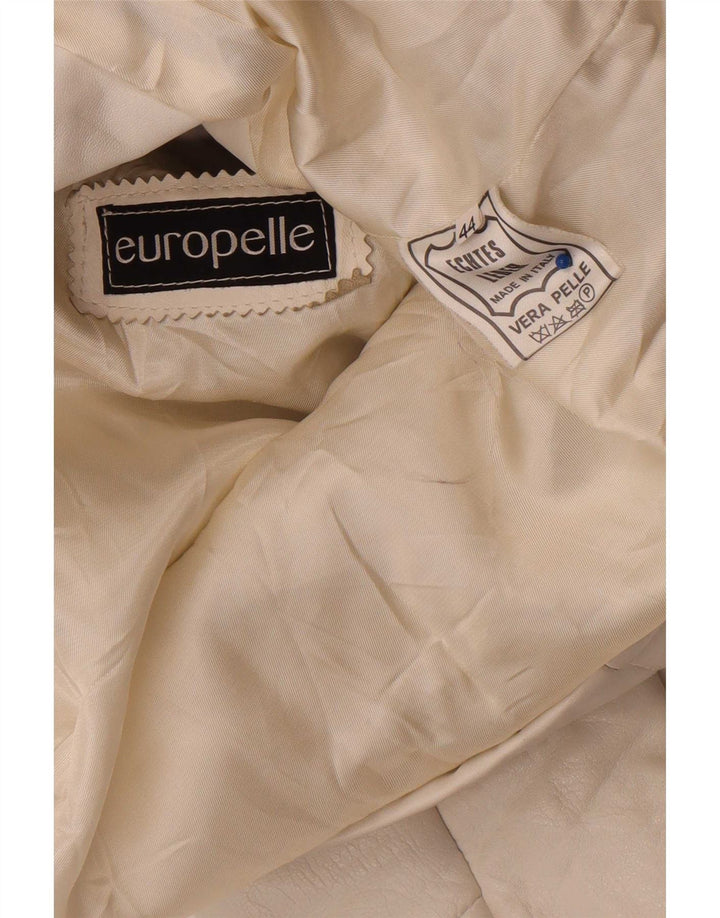 veste en cuir femme vintage IT 44 Medium White