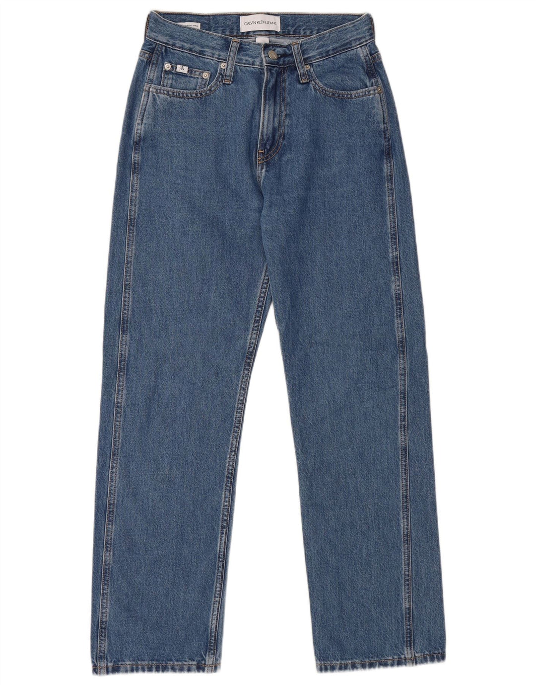 Calvin Klein Womens Straight Jeans W26 L28 Blue Cotton