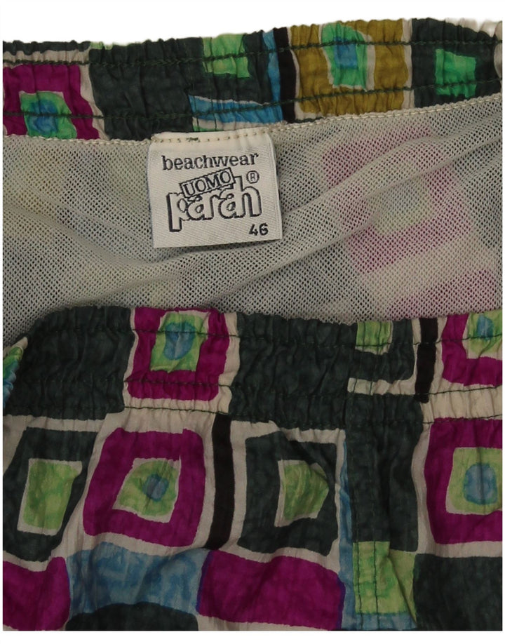 Parah Herren Badeshorts IT 46 Small Grün Geometrisch Polyamid