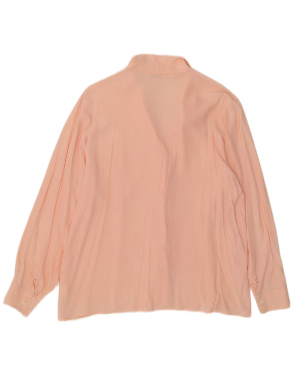 Antonelli Womens Shirt Blouse IT 48 XL Pink Acetate