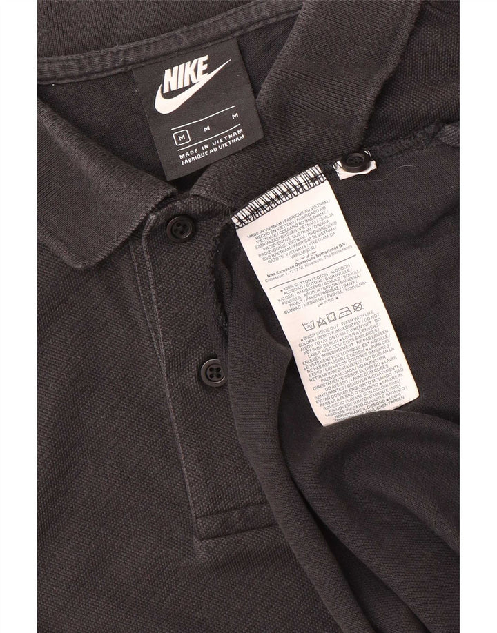 Nike Herren-Poloshirt, mittelgroß, schwarze Baumwolle