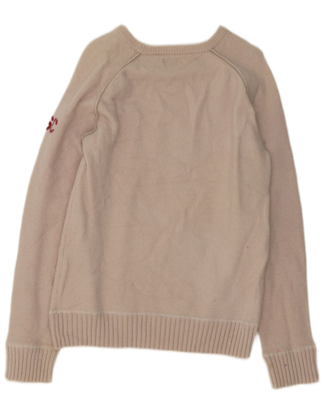 Levi's Dame Boat Neck Jumper Sweater UK 14 Stor Beige Uld