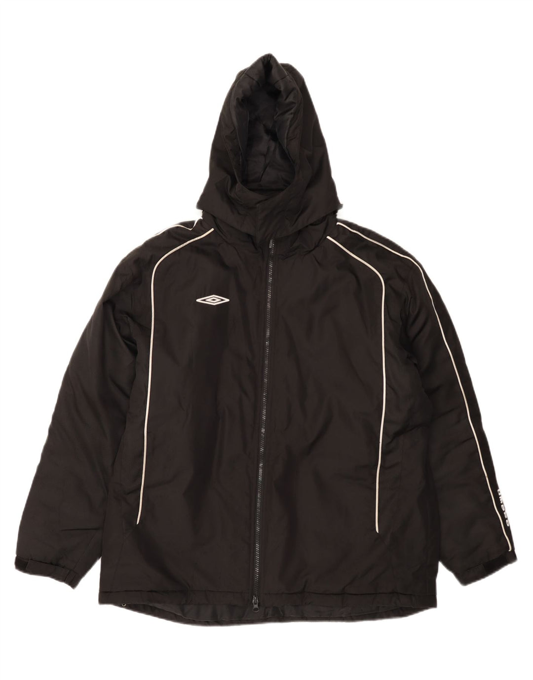UMBRO Womens Oversized Hooded Padded Jacket UK 16 Large Black Polyester