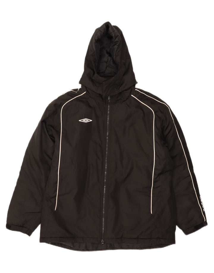 UMBRO Womens Oversized Hooded Padded Jacket UK 16 Large Black Polyester