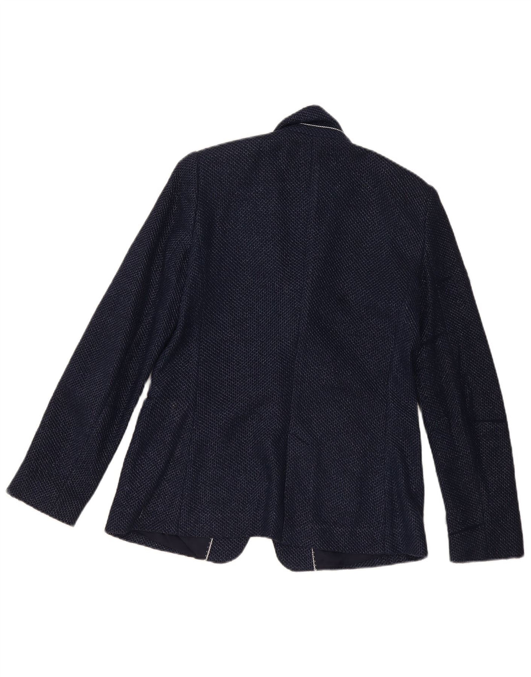 Massimo Dutti Womens 1 Button Blazer Jacket EU 40 Medium Navy Blue Cotton