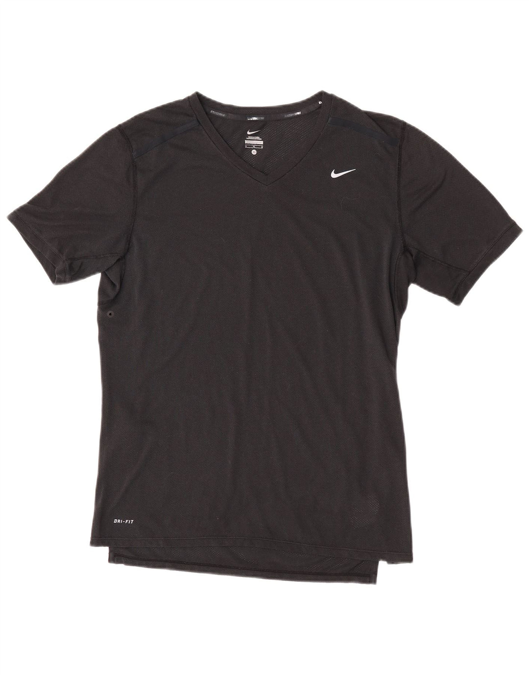 T-shirt Nike da uomo Dri Fit, top in poliestere nero medio