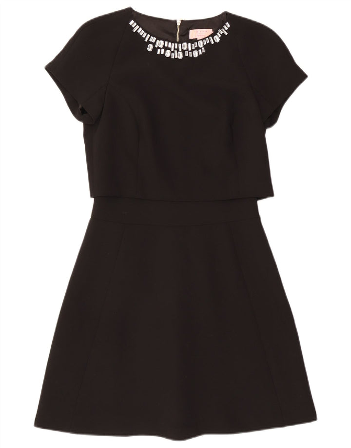 Ted Baker Womens A-Line Dress Size 0 2XS Black Polyester