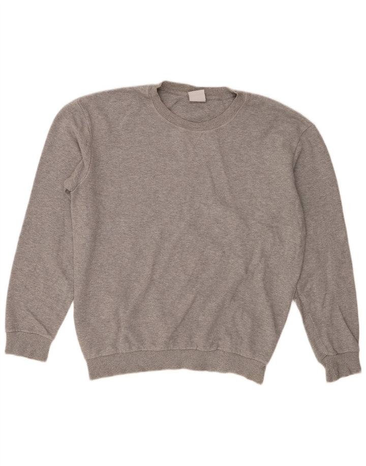 Zara Mens Crew Neck Jumper Sweater Medium Grey Cotton