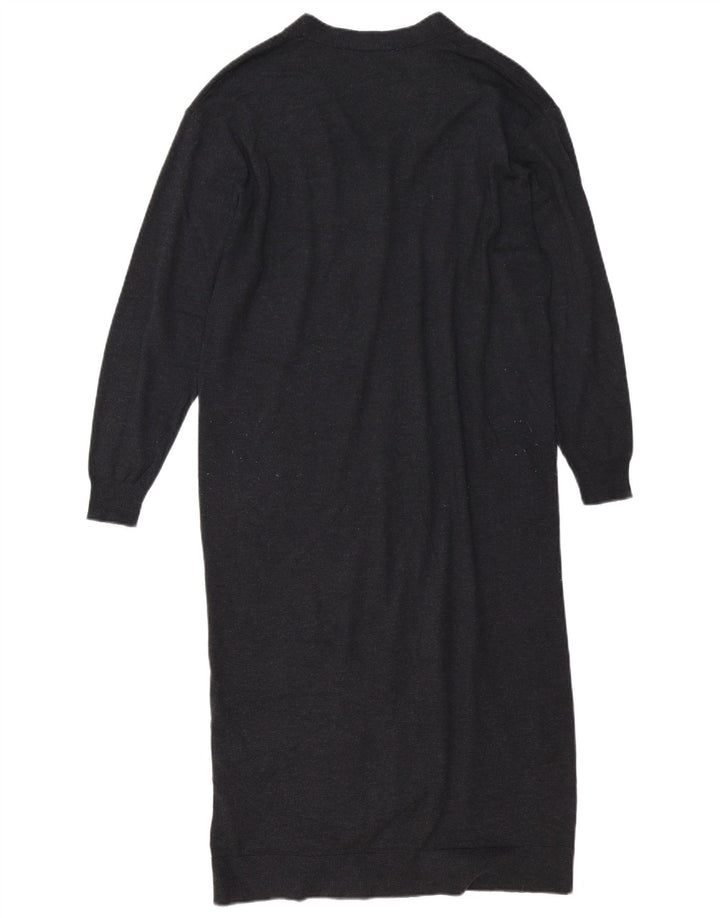 Zara Cárdigan extragrande largo para mujer, talla 10, poliéster gris pequeño