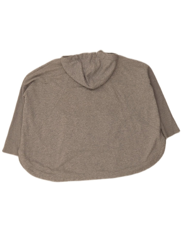 Felpa con cappuccio oversize da donna Puma con maniche a 3/4 UK 12 Cotone grigio medio