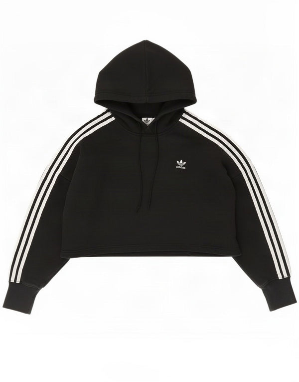 Adidas Pull à capuche surdimensionné pour femme UK 8 Petit coton noir