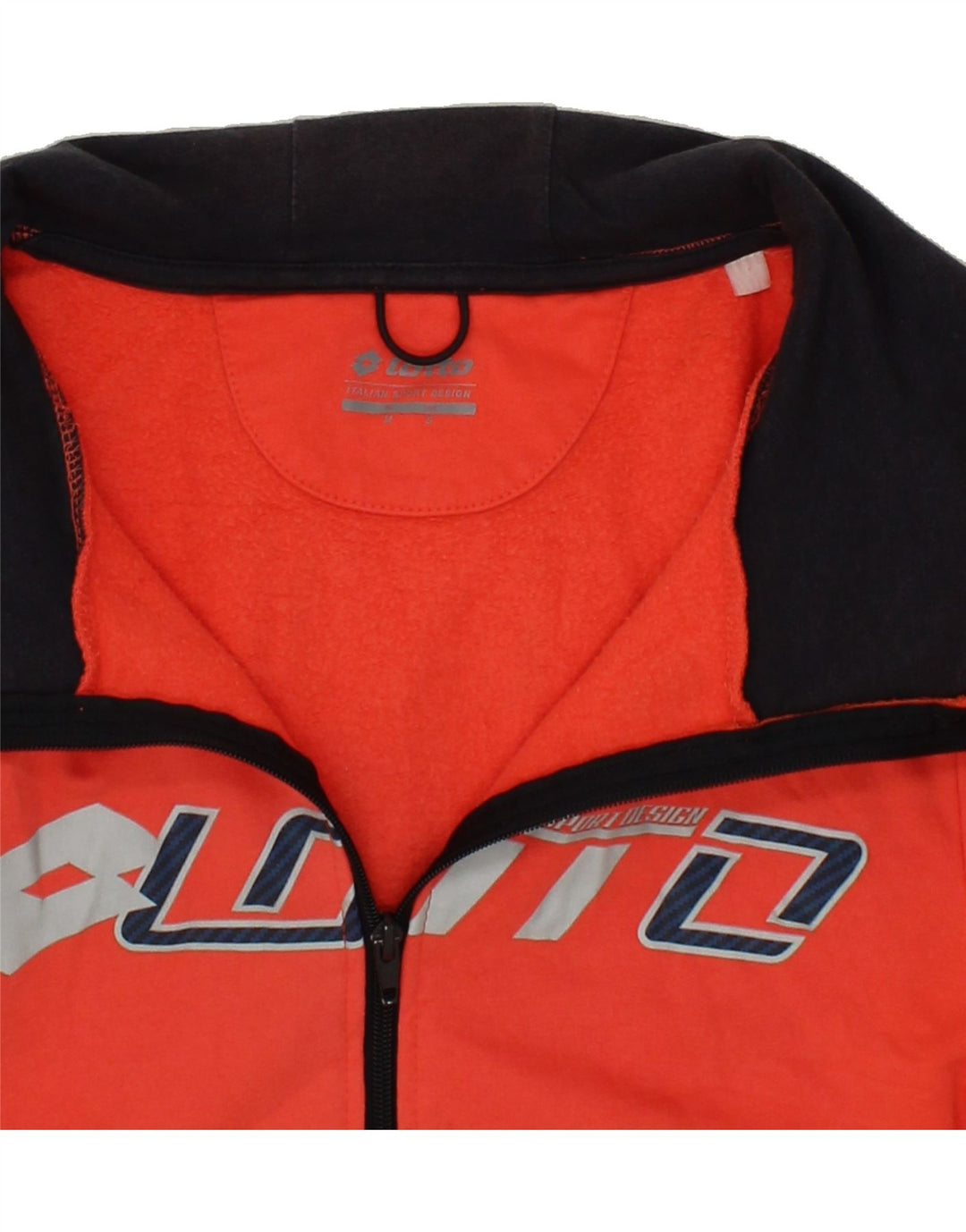 LOTTO Mens Graphic Zip Hoodie Sweater Medium Red Cotton Vintage Lotto and Second-Hand Lotto from Messina Hembry 