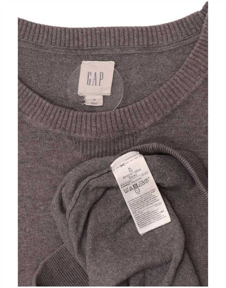 Gap Herre Jumper Sweater med rund hals XL Grå Bomuld
