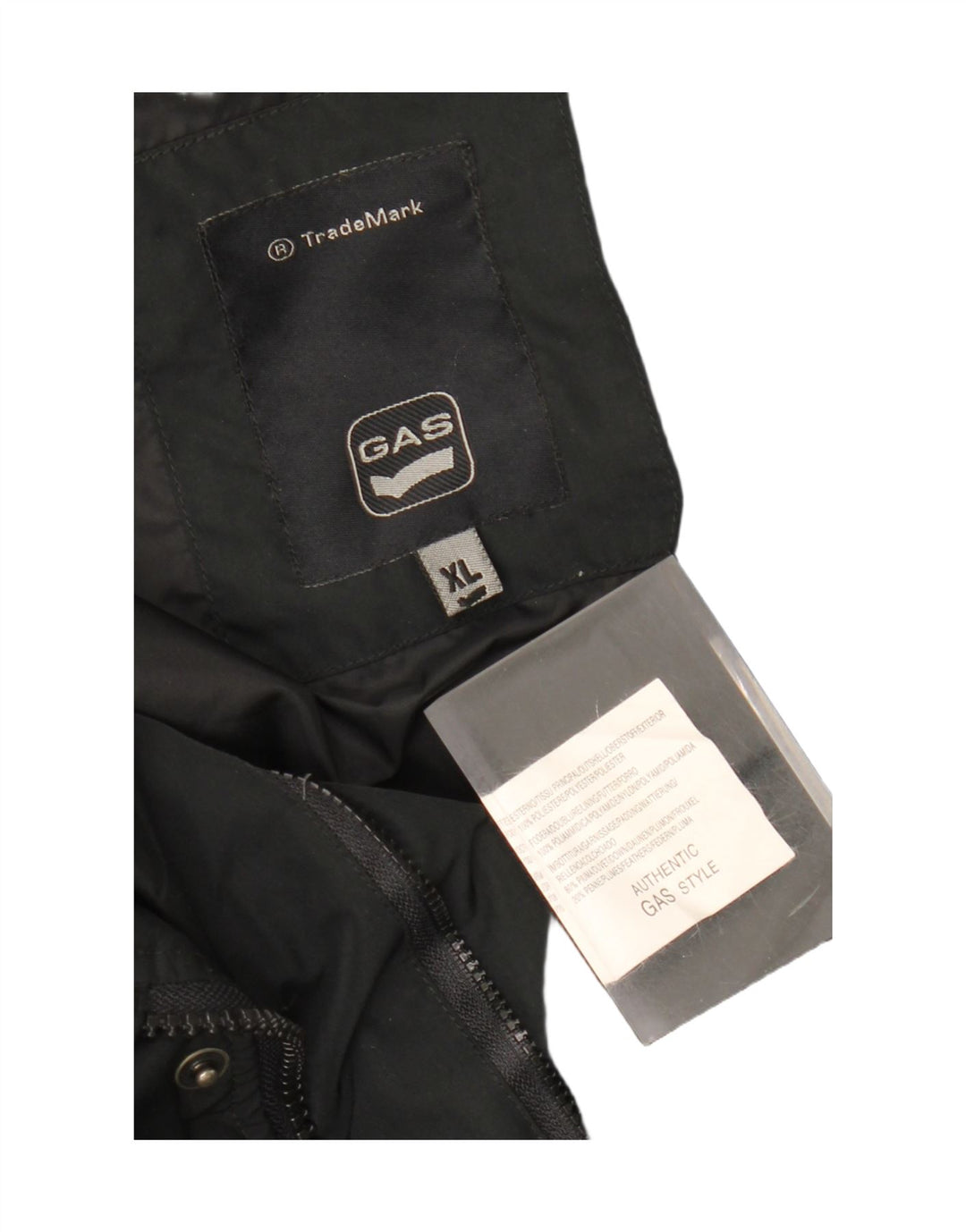 GAS Mens Hooded Padded Jacket UK 42 XL Black Polyester Vintage Gas and Second-Hand Gas from Messina Hembry 