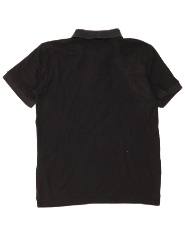 Camisa polo masculina Umbro pequena de algodão preto