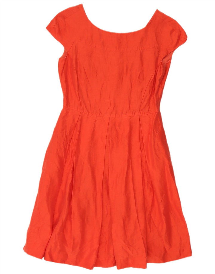 Max Mara Damen-Wochenende-A-Linien-Kleid, Größe S, Orange, Leinen