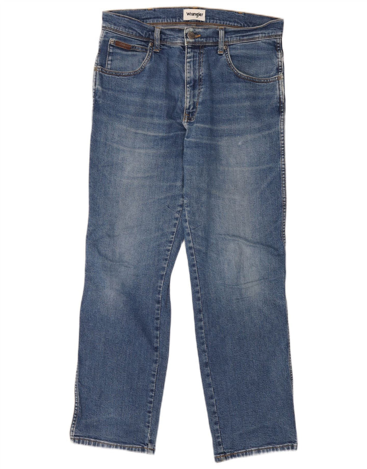 Wrangler Mens Texas Straight Jeans W33 L30 Blue Cotton