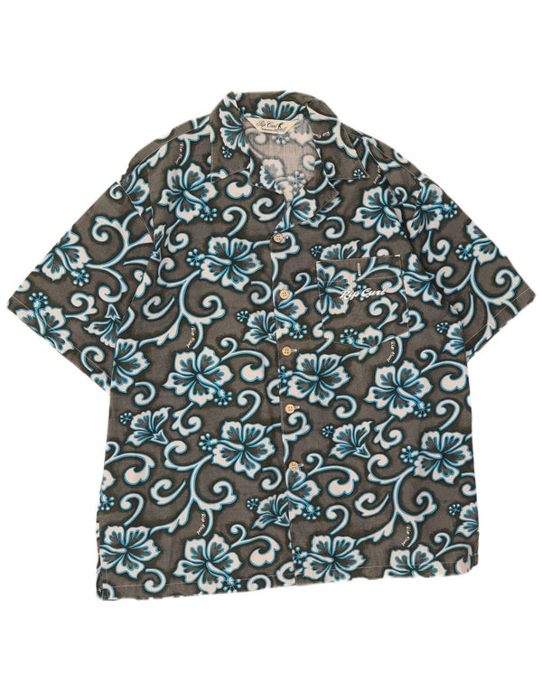 Camicia a maniche corte da uomo Rip Curl Grande cotone floreale grigio hawaiano