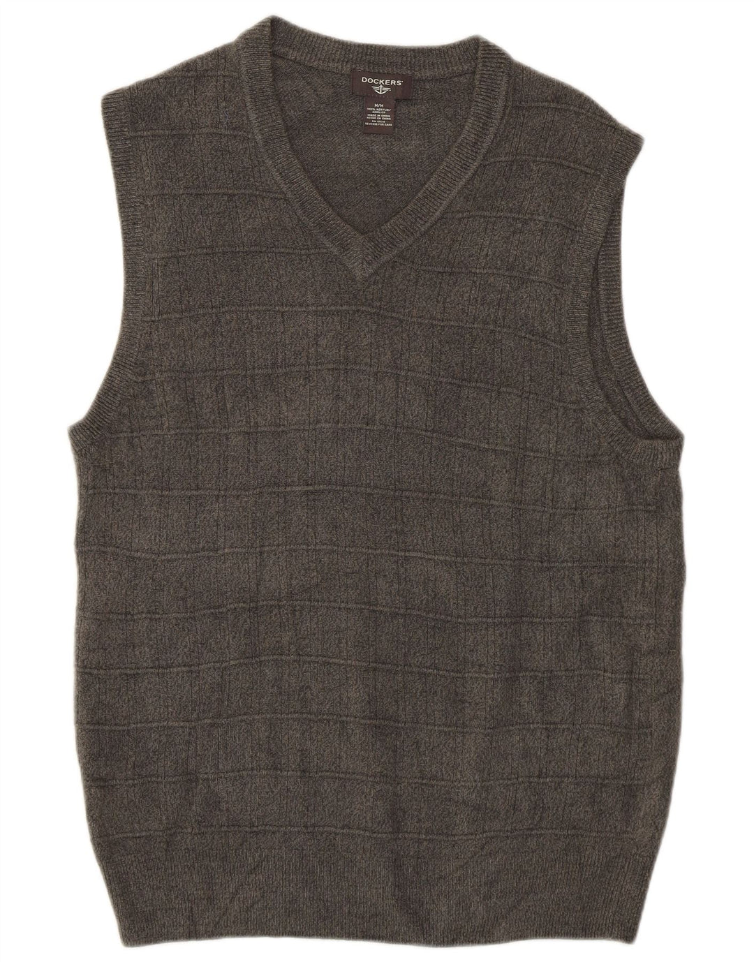 Dockers Mens Vest Tank Top Medium Grey Acrylic