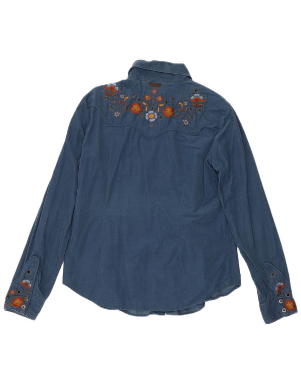 Γυναικείο μακρυμάνικο πουκάμισο Marlboro Classics UK 16 Large Blue Floral Western