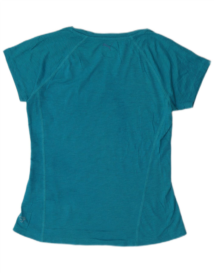 Puma Womens T-Shirt Top UK 12 Medium  Blue Flecked Cotton