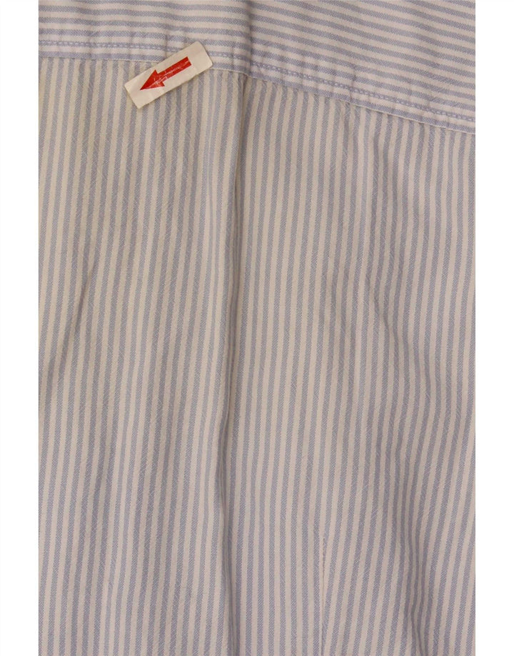 Tommy Hilfiger Womens Shirt US 6 Medium Blue Pinstripe Cotton