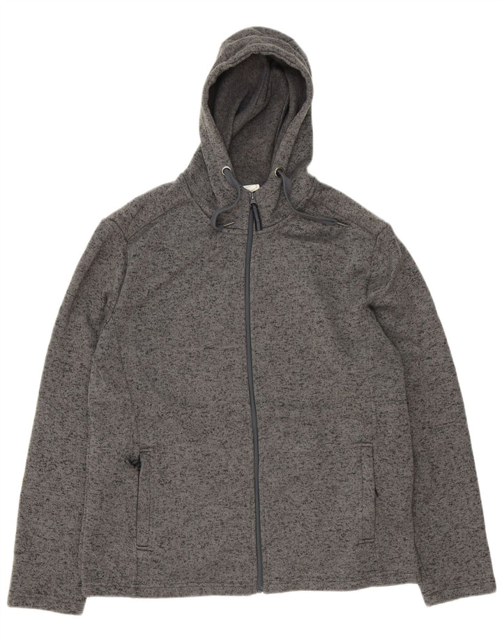 Mountain Warehouse Mens Zip Hoodie Sweater XL Grey Flecked Polyester