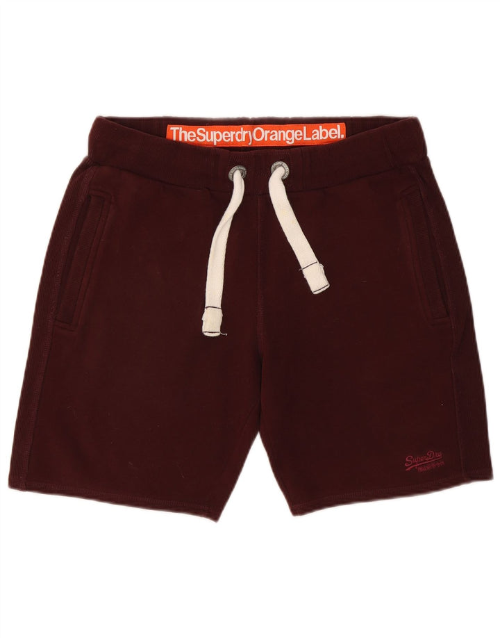 Superdry Mens Sport Shorts Medium Burgundy Cotton