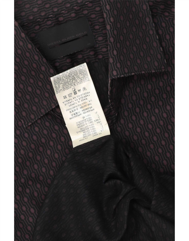 Camicia da uomo Diesel IT 48 Cotone geometrico bordeaux medio