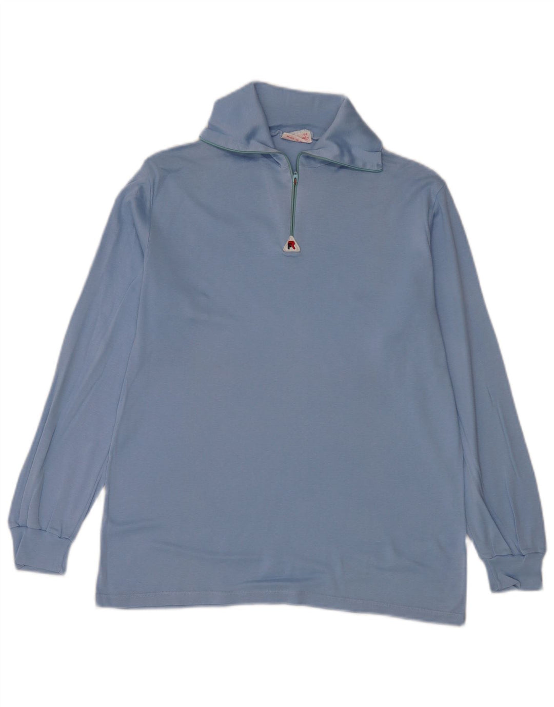 Vintage Mens 1/4 Zip Top Long Sleeve XL Blue
