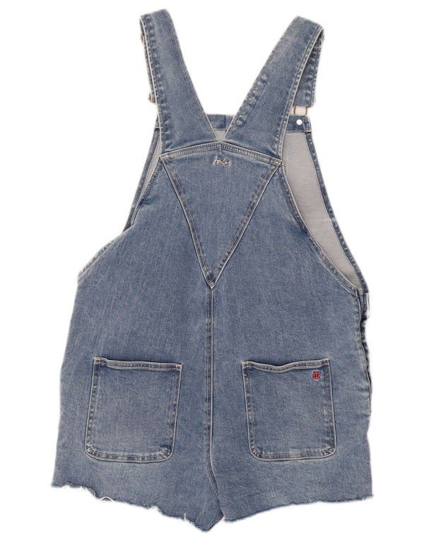 Joules Dame Dungarees Denim Shorts UK 10 Small W36 Blue Cotton