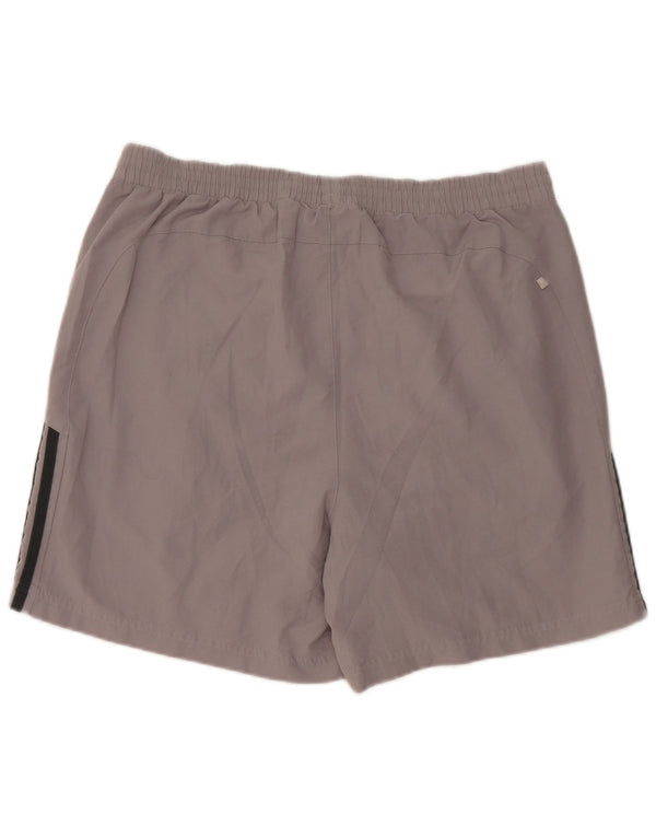 Pantaloncini sportivi Adidas da uomo in poliestere grigio medio