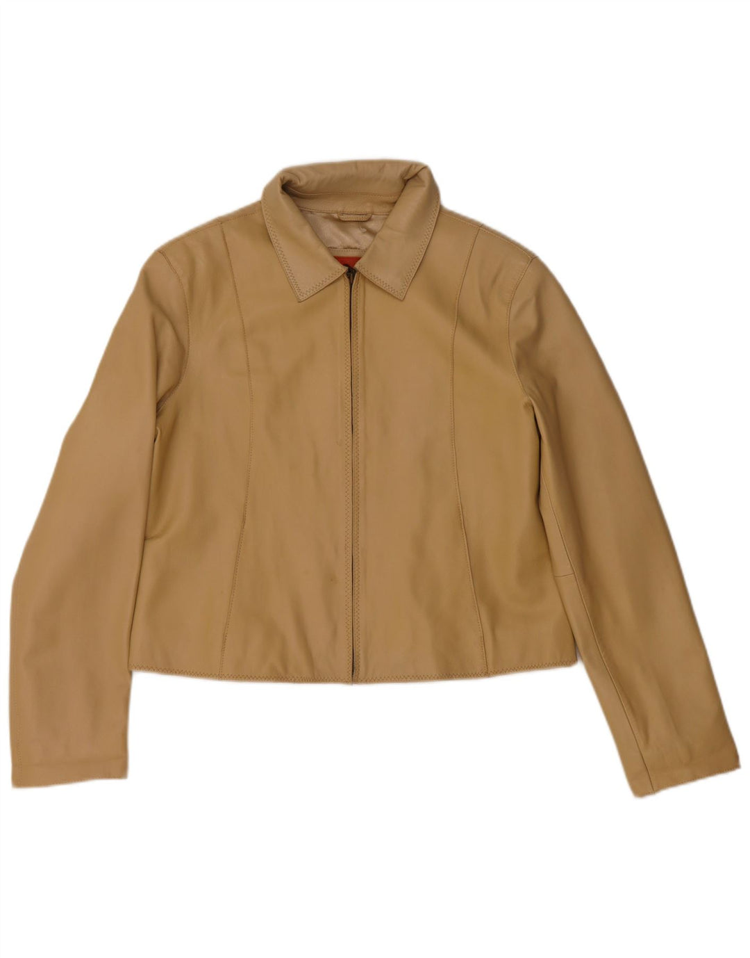 Giacca in pelle corta da donna Helium UK 14 Pelle beige media