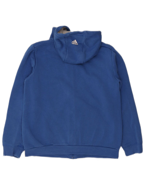 Adidas Boys Graphic Zip Hoodie Sweater 11-12 Years Blue Cotton