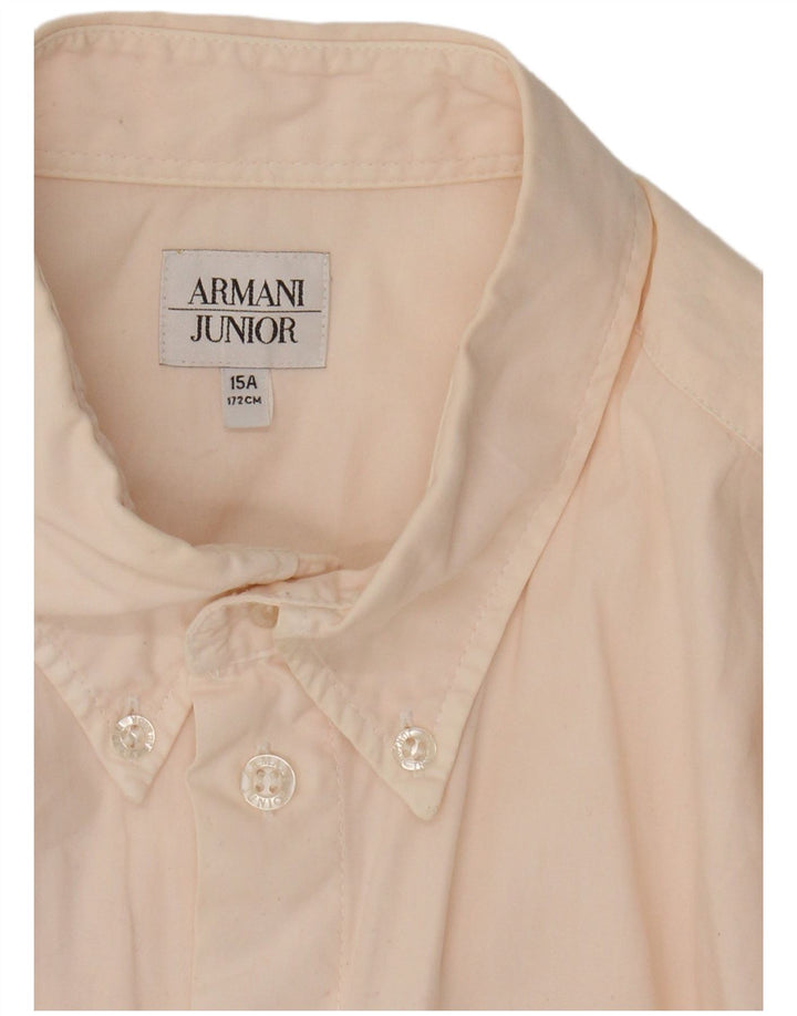 ARMANI JUNIOR Boys Shirt 14-15 Years Pink Cotton