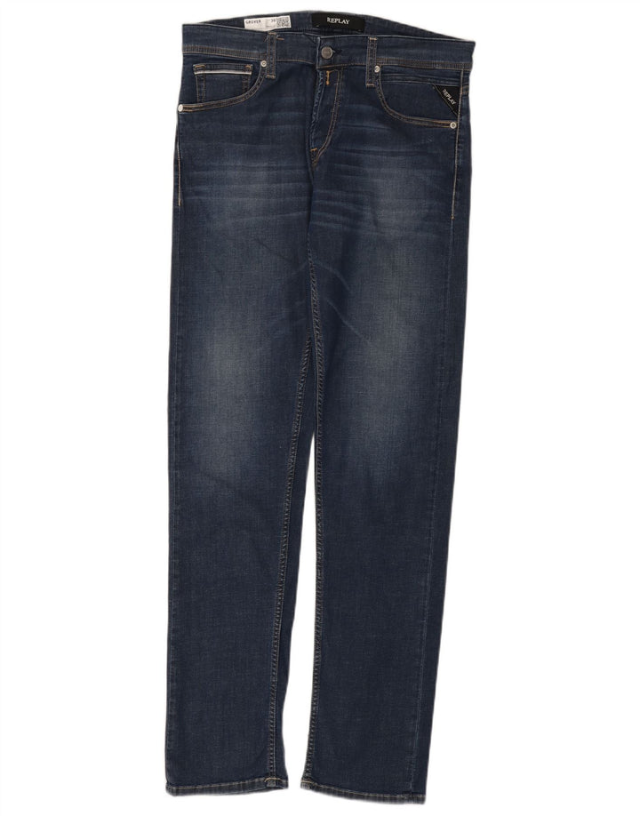 Replay Jean Grover Slim Femme W30 L32 Bleu Marine