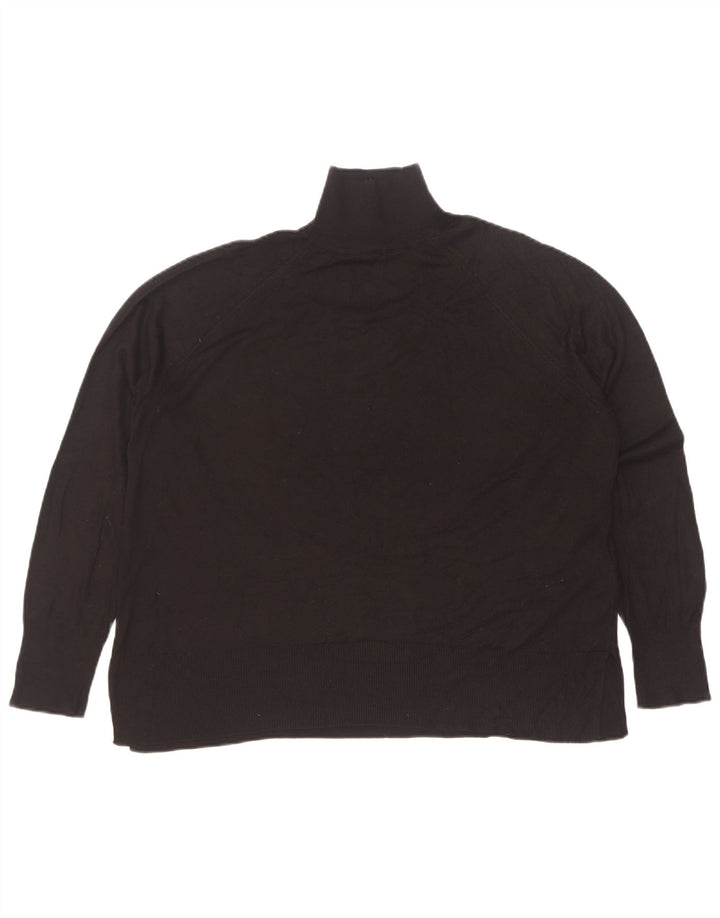 Zara Womens Turtle Neck Jumper Sweater UK 14 Medium Black Viscose