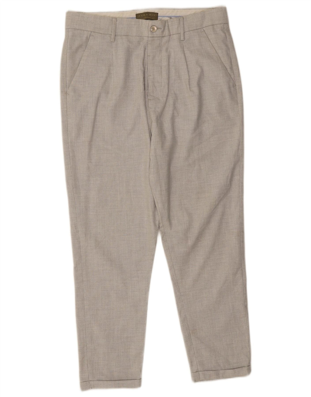 Zara Mens Pegged Chino Trousers EU 40 Medium W31 L24 Grey Polyester