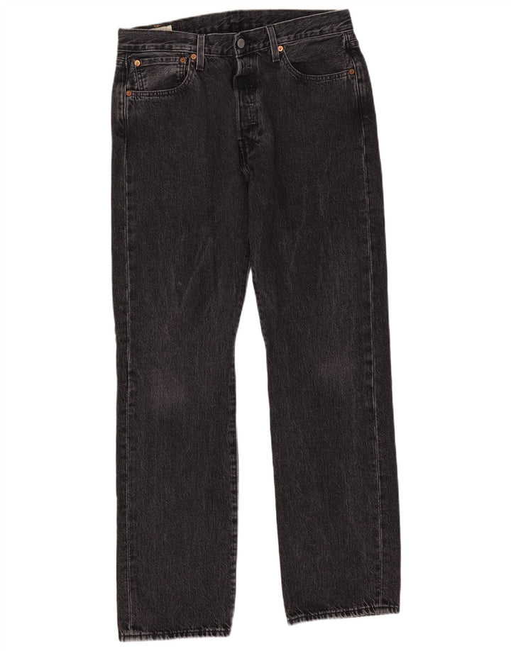 LEVI'S Mens 501 Straight Jeans W32 L32 Grey Cotton