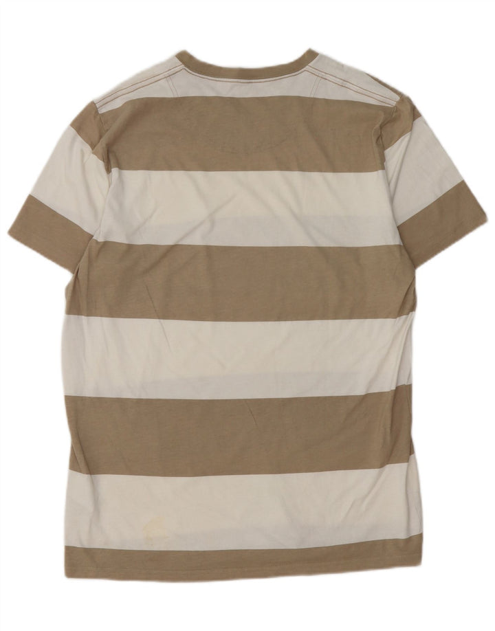 Hollister Mens T-Shirt Top Medium Brown Striped Cotton