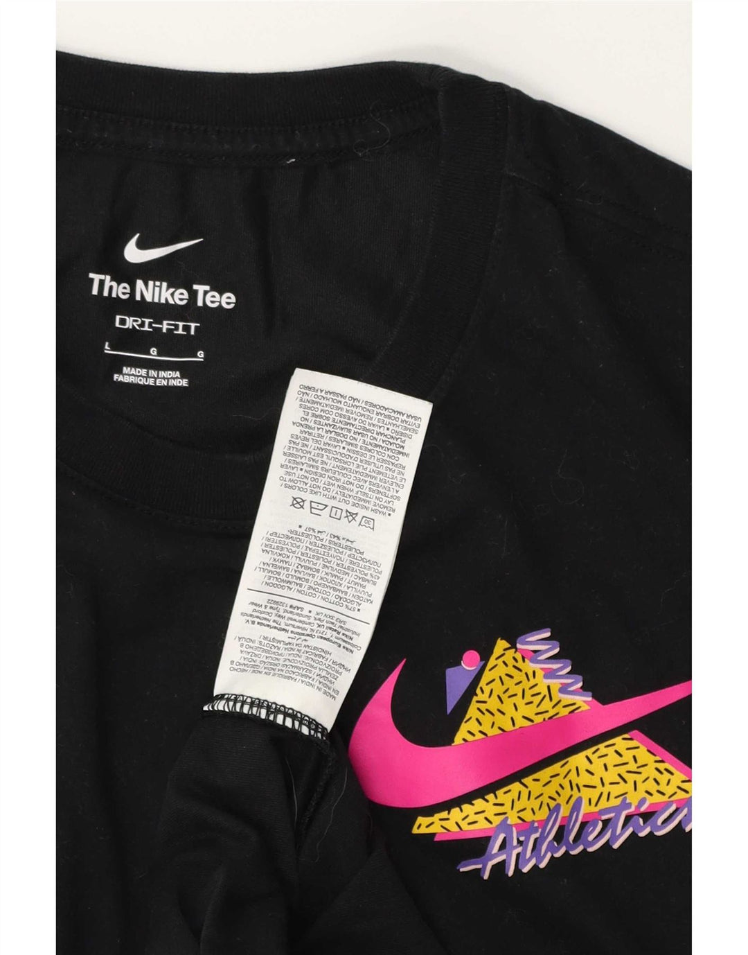 Nike Mens Graphic T-Shirt Top Large Black Cotton